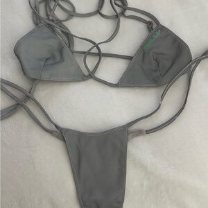 Gray Bikini Set Glow in the Dark OH POLLY